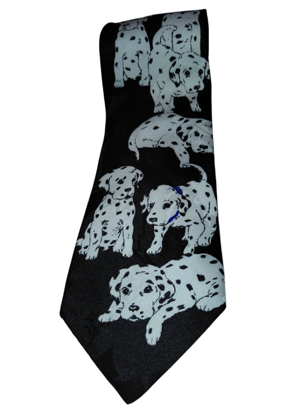 Addiction Dalmatian Puppy Print Necktie